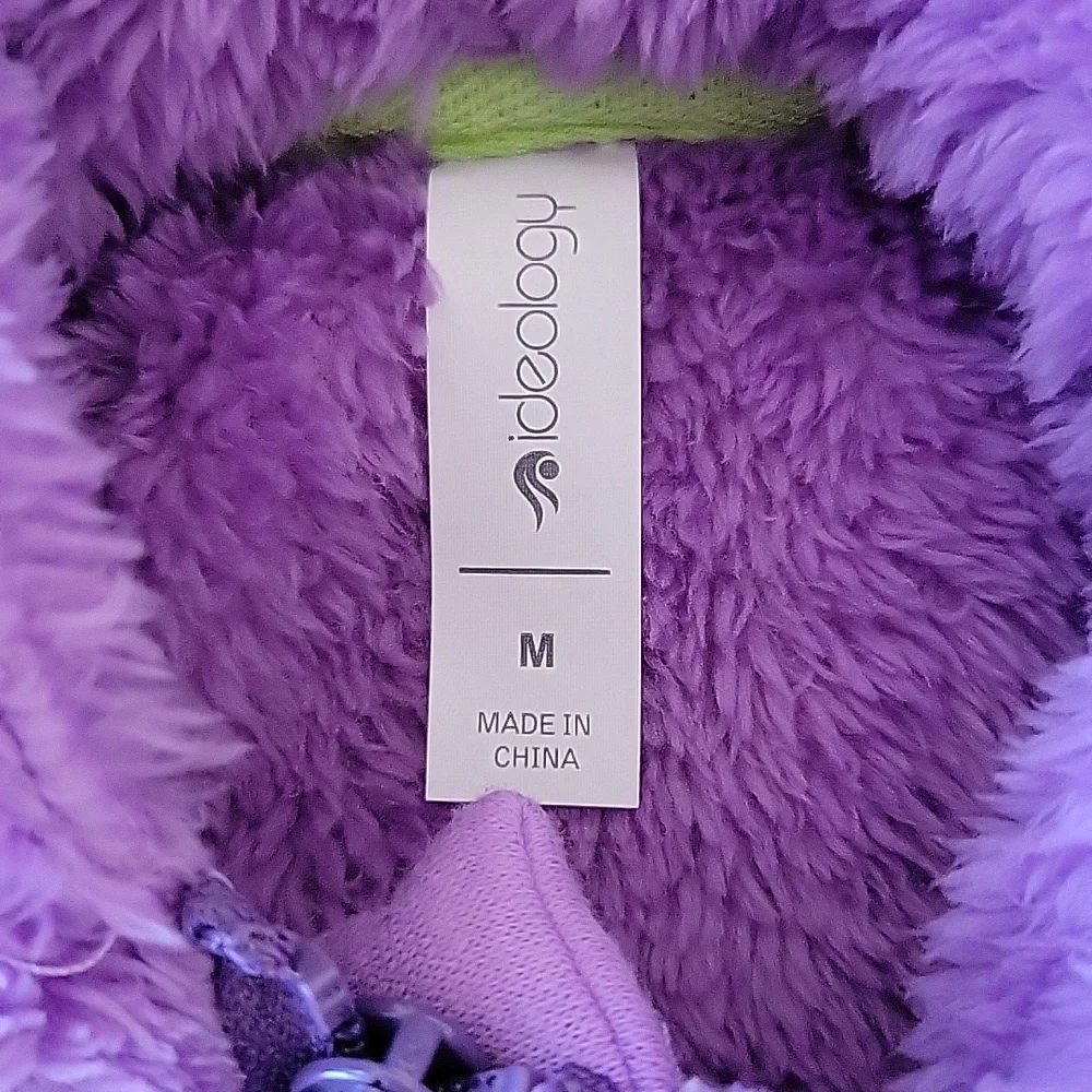 Ideology Girls Purple Hoodie Faux Fur Zip Up Jacket Size M (8)